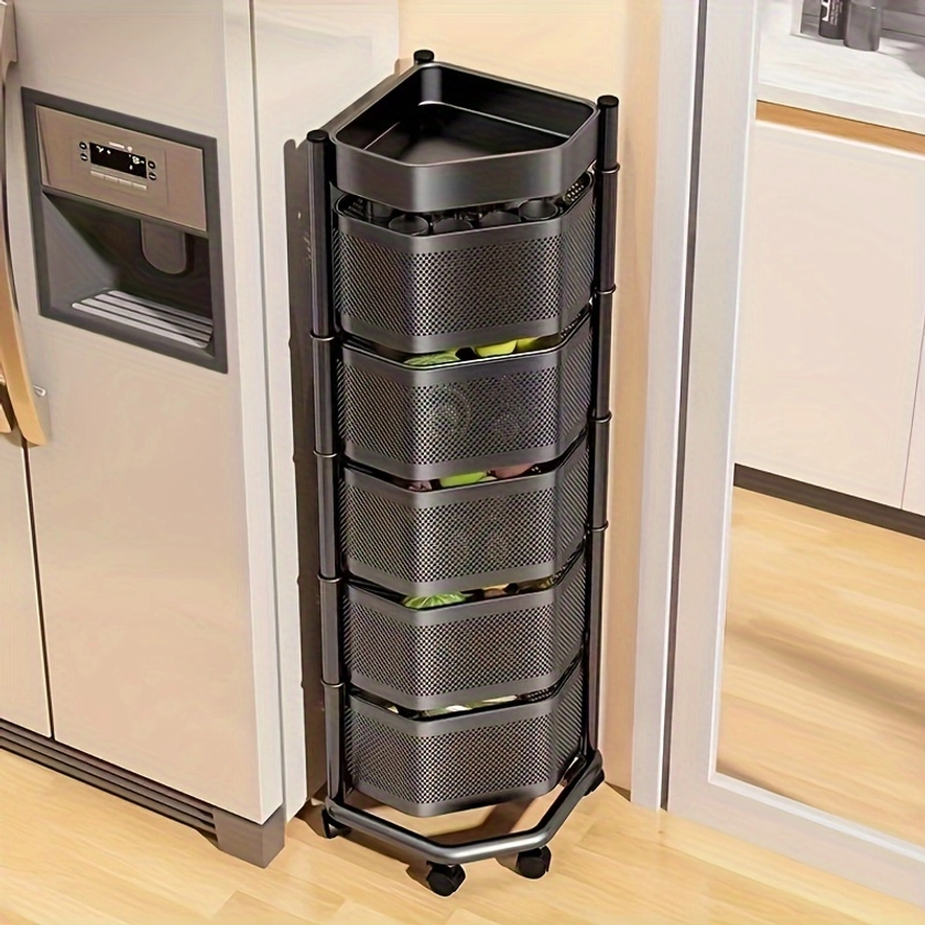 Versatile Multi-Tier Rolling Storage Cart - Perfect For Kitchen, Living Room, And Bedroom - Ideal For Snacks, Toys, Fruits, And Vegetables Slim Rollin