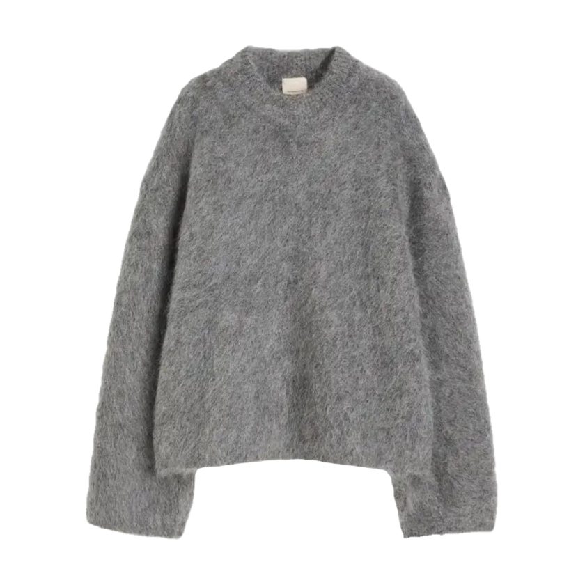 Gray Oversized Chunky Knit Sweater