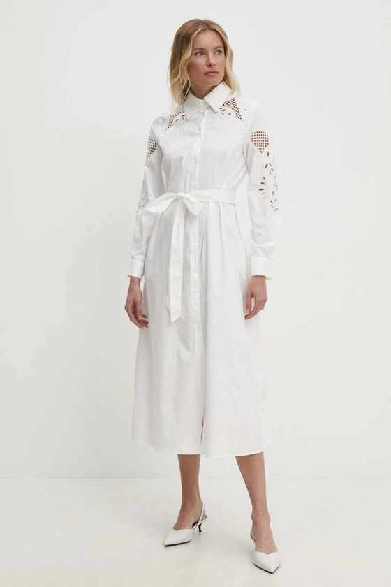 Bavlněné šaty Answear Lab, barva bílá | ANSWEAR.cz