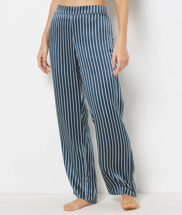 Pantalon en soie rayé SOIE - ETAM