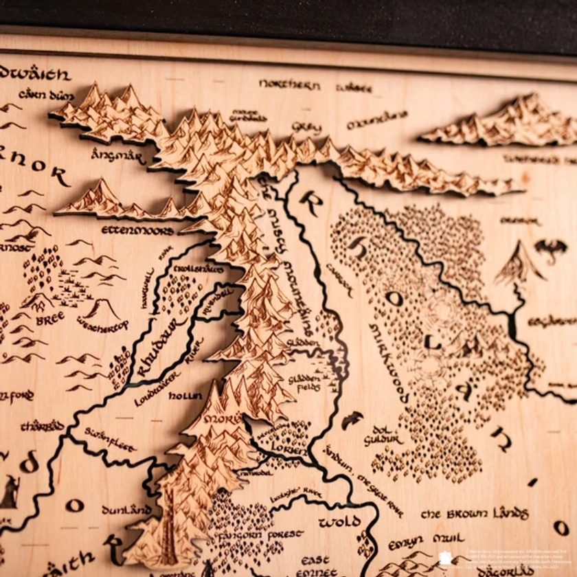 Middle Earth 3D Wood Map