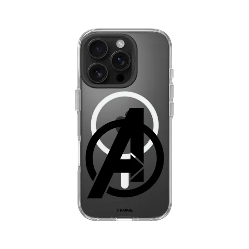 MARVEL | Les Avengers de MARVEL - Logo noir | Clear - iPhone 16 Pro