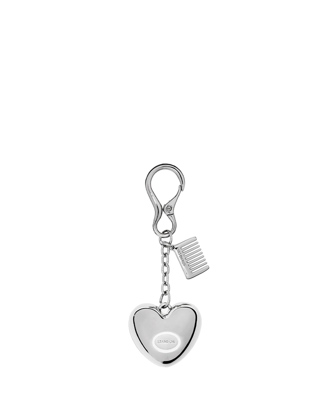 Mirror Heart Keyring / Silver