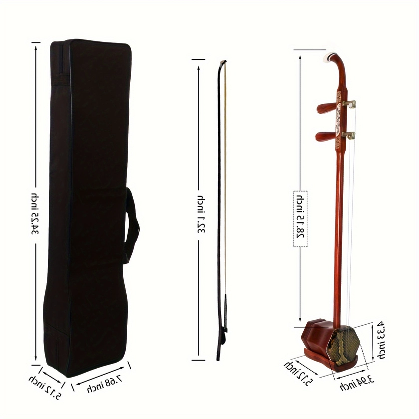 Chinese Erhu 2 String Violin * Erhu Oriental Violin Free Accessories Suitable for Beginners