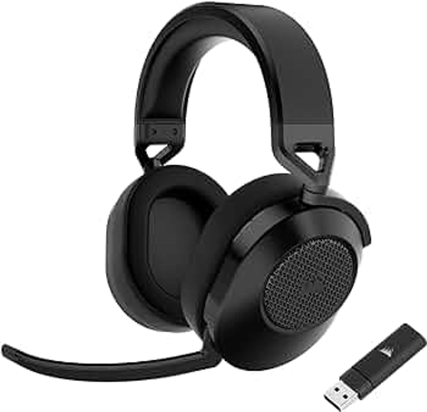 Corsair HS65 WIRELESS Auriculares para Juegos Multiplataforma con Bluetooth - Dolby 7.1 Sonido Envolvente - Micrófono Omnidireccional - iCUE - PC, Mac, PS5, PS4, Nintendo Switch, Móvil - Carbono