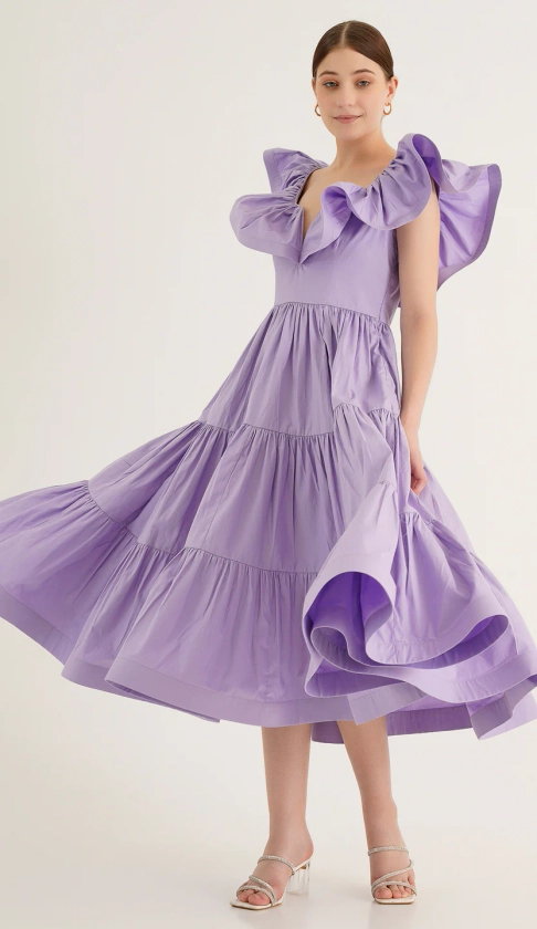 Holly Lavender Poplin Dress