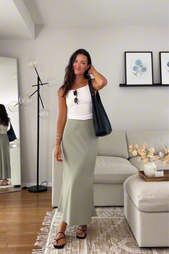 Women's Mid Rise Satin Maxi Skirt curated on LTK