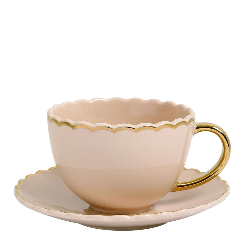 Tasse à thé et sous-tasse Marguerite - Rose | Mathilde M