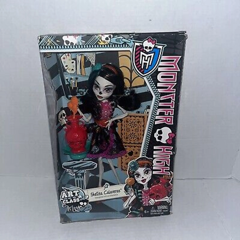 Monster High ART CLASS Skelita Calaveras - 2013 Mattel Doll NIB Pics Show Dent