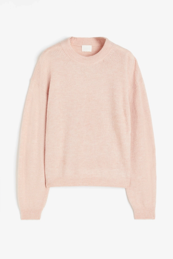 Pull - Encolure ronde - Manches longues - Beige clair chiné - FEMME | H&M FR