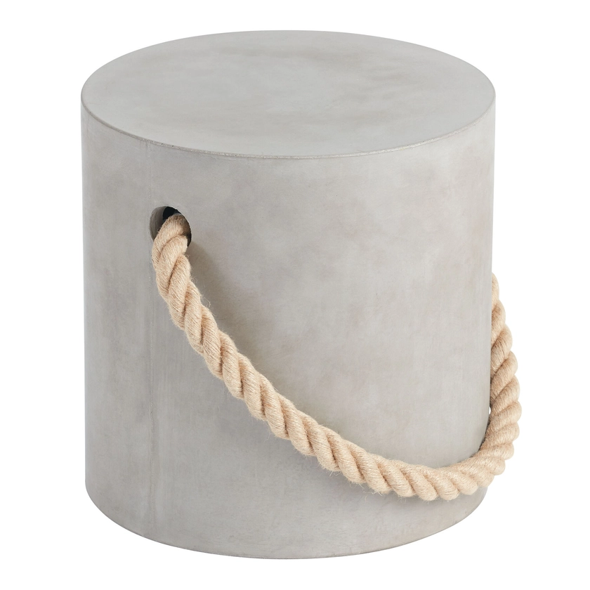 Harlow Cement And Rope Outdoor Accent Stool - World Market