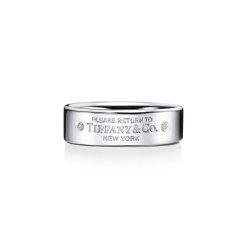 Return to Tiffany® narrow ring in sterling silver with diamonds, 6 mm wide. | Tiffany & Co. US