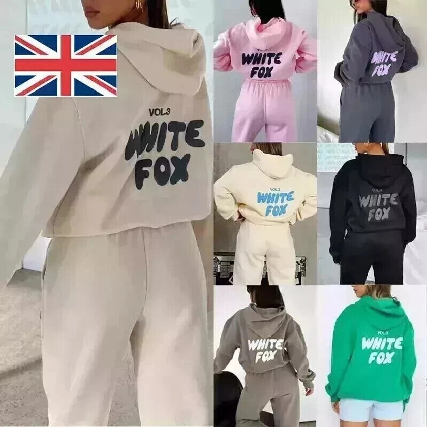 White Fox Boutique Hoodie 2Pcs Tracksuit Sets Hooded Sweatshirt Pullover Fleece