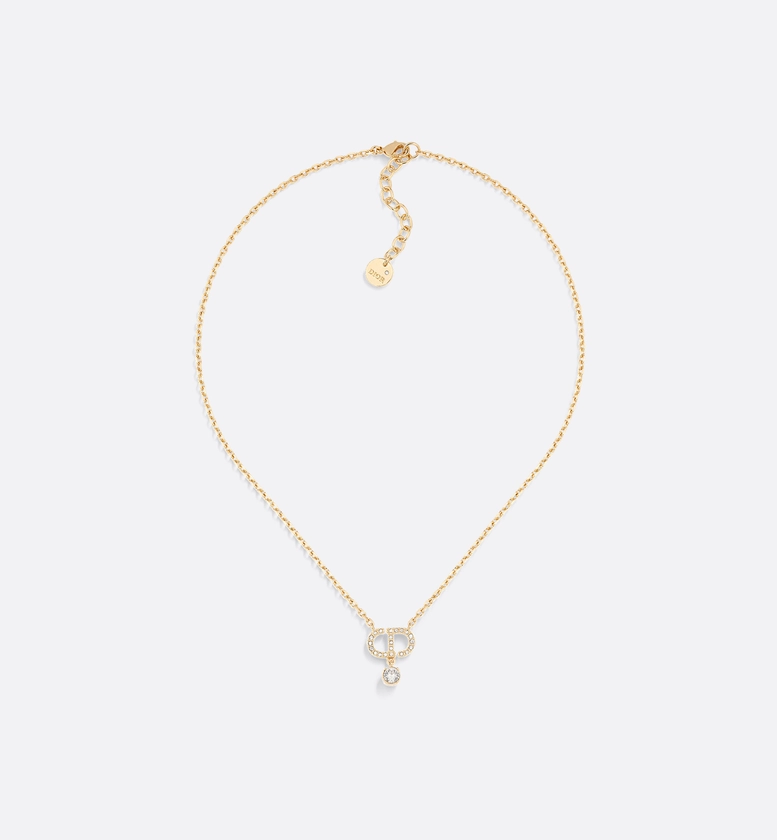 Petit CD Necklace Gold-Finish Metal and Silver-Tone Crystals | DIOR