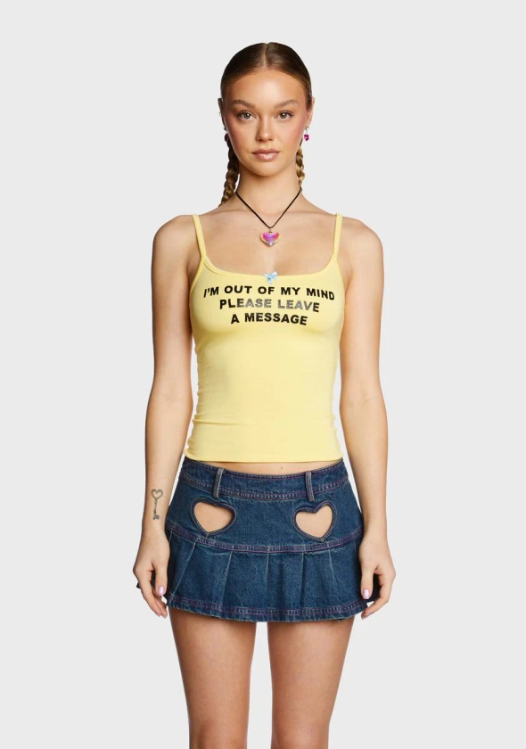 O Mighty Please Leave A Message Cami Top - Yellow
