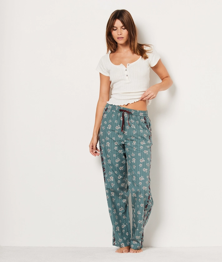 Pantalon de pyjama imprimé fleuri