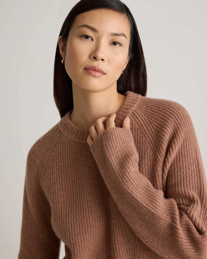 Mongolian Cashmere Fisherman Crewneck Sweater