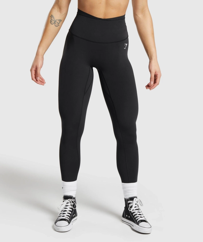 Gymshark Mesh Waistband Leggings - Black