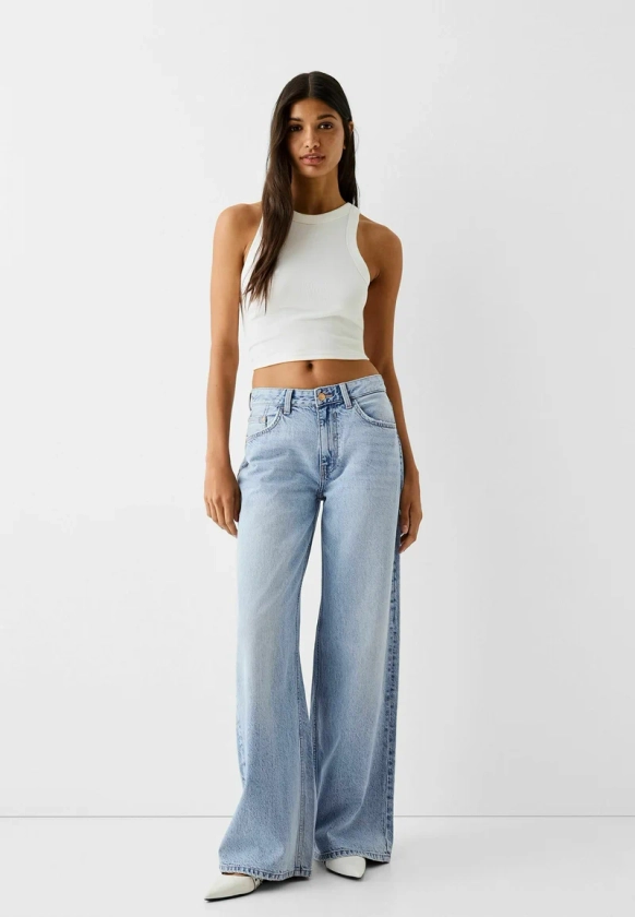 WIDE-LEG  - Relaxed fit jeans - light-blue denim