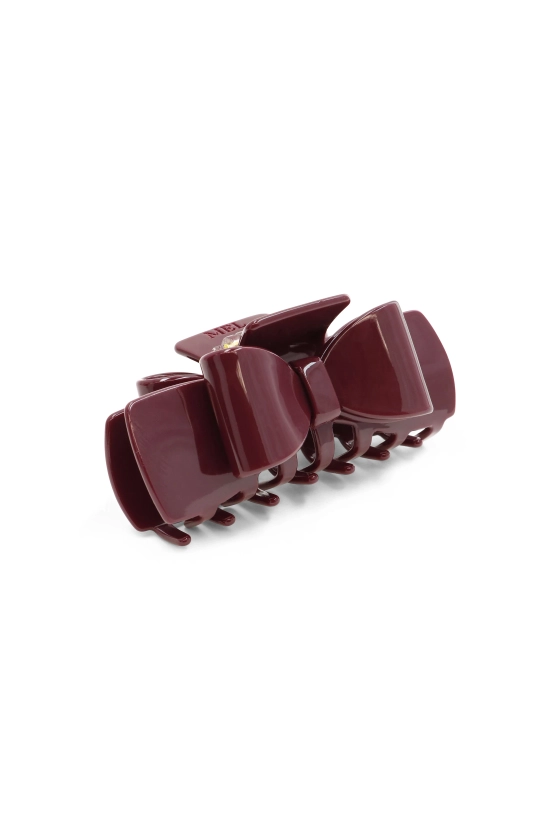 BURGUNDY BOW CLAW CLIP