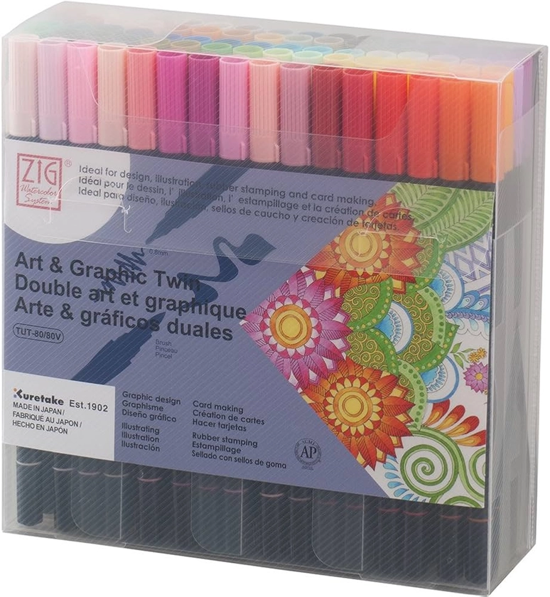 Kuretake ZIG Art & Graphic Twin set of 80 colors