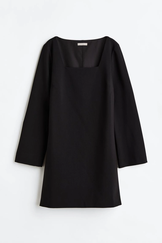 Square-necked dress - Black - Ladies | H&M AU