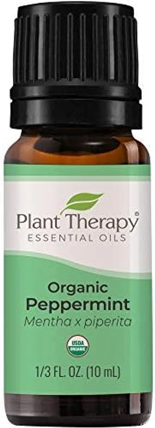 Plant Therapy Organic Peppermint Essential Oil 100% Pure, USDA Certified Organic, Undiluted, Natural Aromatherapy, Therapeutic Grade 10 mL (1/3 oz)