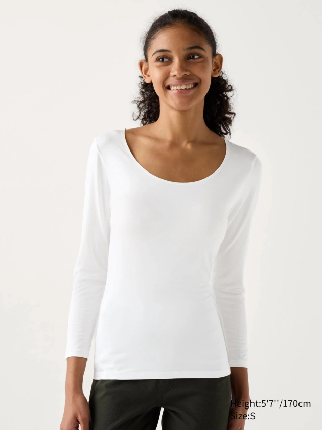 Women's HEATTECH Scoop Neck T-Shirt | UNIQLO UK