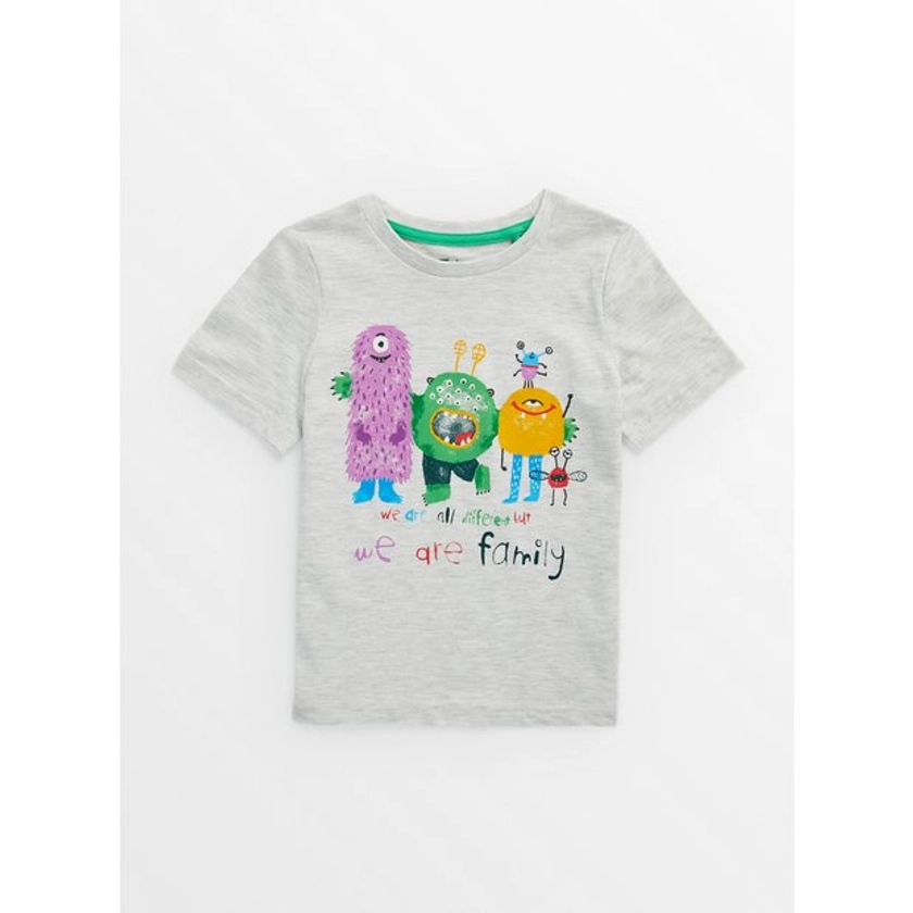 Buy Grey Monster Family T-Shirt 1.5-2 years | T-shirts and shirts | Tu