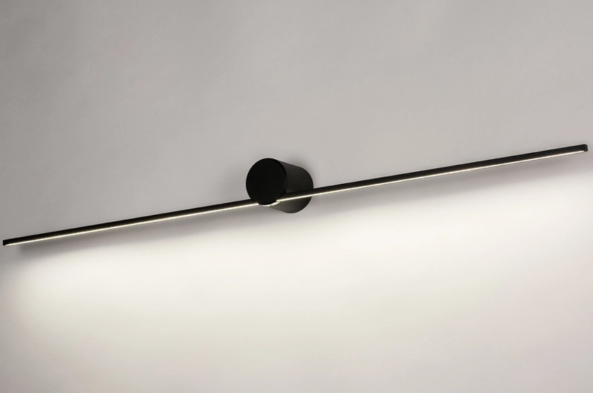 Wandlamp 14275: Design, Modern, Aluminium, Zwart