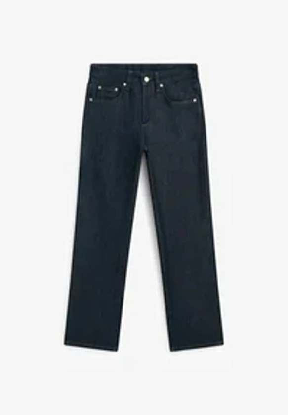 Massimo Dutti MID-RISE WIDE-FULL LENGTH - Jean boyfriend - mottled dark blue/bleu foncé chiné - ZALANDO.FR