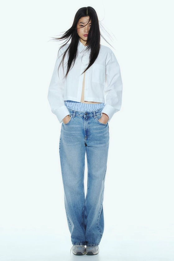 Wide High Jeans - Bleu denim clair - FEMME | H&M FR