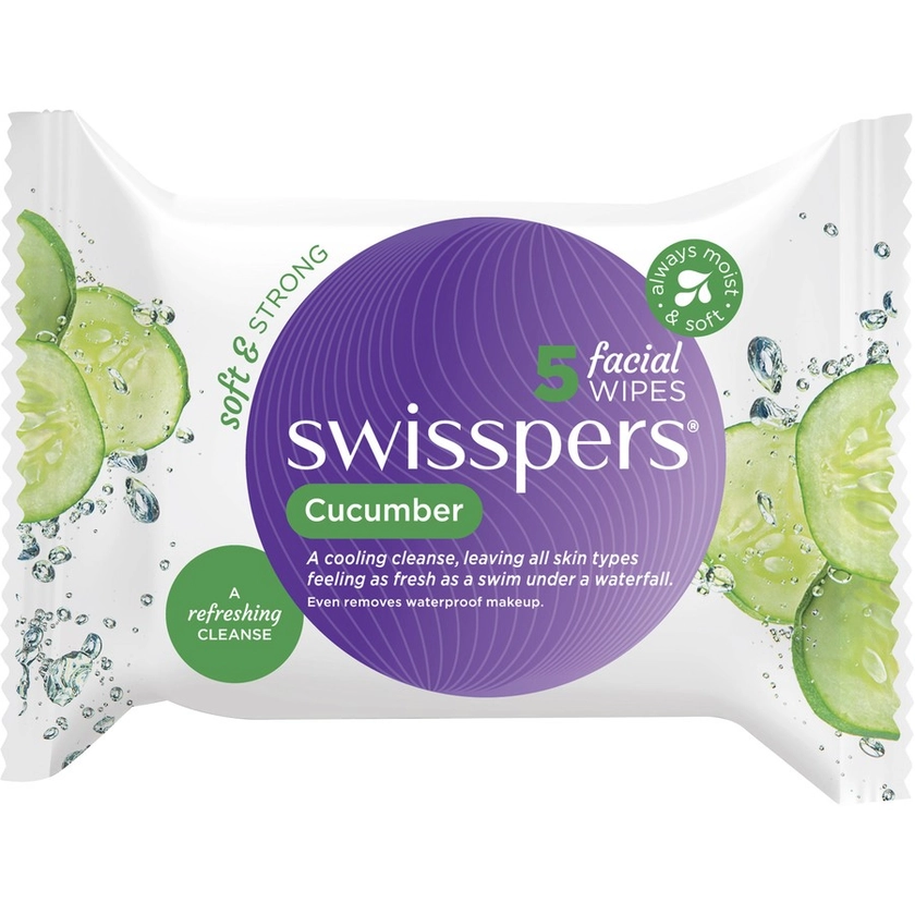 Swisspers Cucumber Facial Wipes 5 pack | BIG W