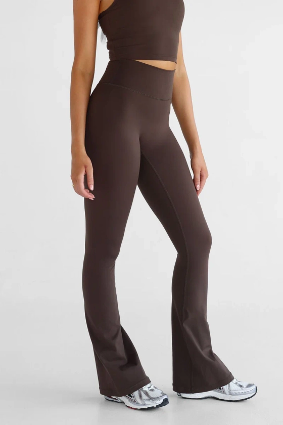 Signature Flare Leggings - Mocha, High Waisted, Squat Proof, 5 Star Rated