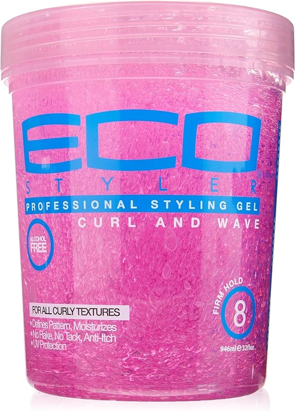 Ecoco - Eco Style Gel - Curl and Wave - Pour Toutes les Textures Bouclées - Tenue Ferme - Réparation - Conditions - Définit - Hydrate - Lisse - Brille - Ne S'écaille Pas - 32 fl oz/946 ml
