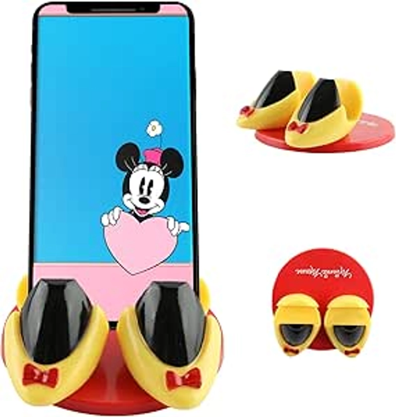 Amazon.com: Disney Minnie Mouse Feet Cell Phone Holder with Bonus Decal Sticker- Cell Phone Stand for Desk Home/Office-Universal Desk Phone Stand Compatible with Android/iPhone and More- Pink Minnie Decal : Cell Phones & Accessories