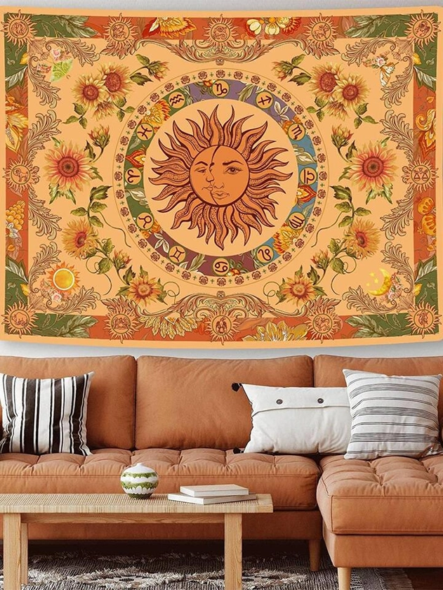 Sun & Sunflower Print Tapestry