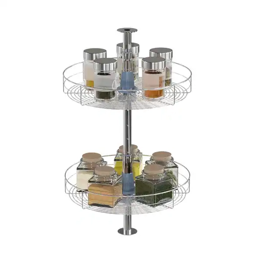 Dowell Lazy Susan 18" Diameter - 360 Degree Double Rack Stainless Steel | Overstock.com Shopping - The Best Deals on Shelves | 38549745