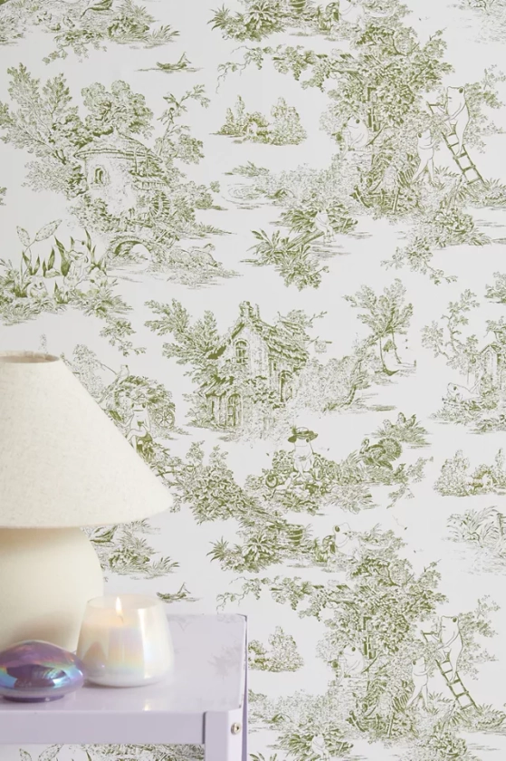 UO Home Frog Toile Removable Wallpaper