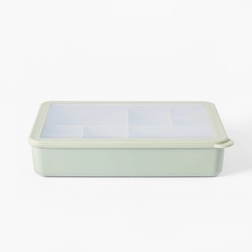 8 Compartment Large Plastic Snack Bento Box Sage Green - Figmint™