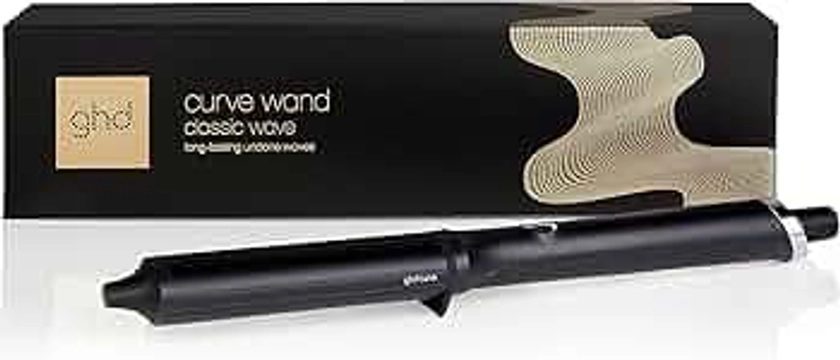 ghd Curve® Classic Wave Wand, 38mm - 26mm Oval Shaped Barrel, for Long-lasting Undone Texture or Glamourous Hollywood Waves, Optimum Styling Temp 185ºC, Protective Cool Tip, Auto Sleep Mode Black