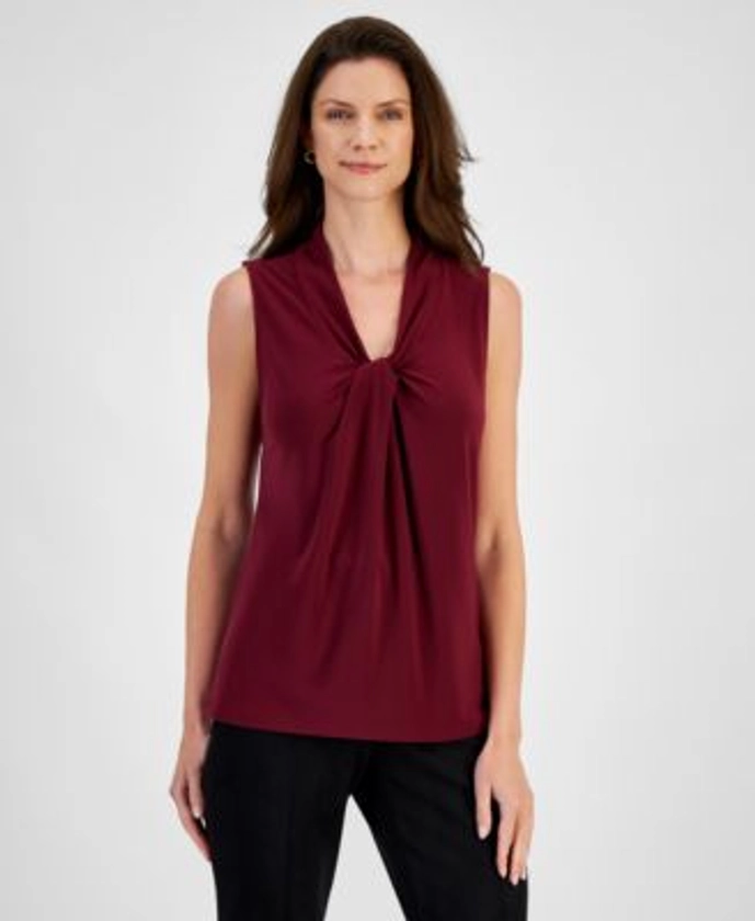 Kasper Women's Knot-Front Sleeveless Blouse - Macy's 