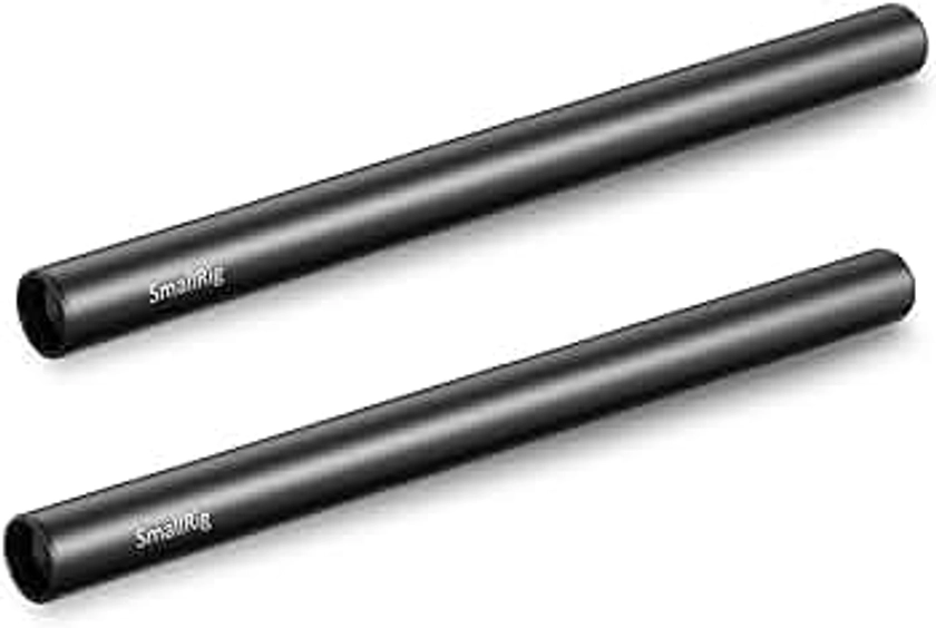 SMALLRIG 15mm Rods de Aleación de Aluminio Negro de 8 Pulgadas (20cm) con Rosca Hembra M12, Paquete de 2-1051
