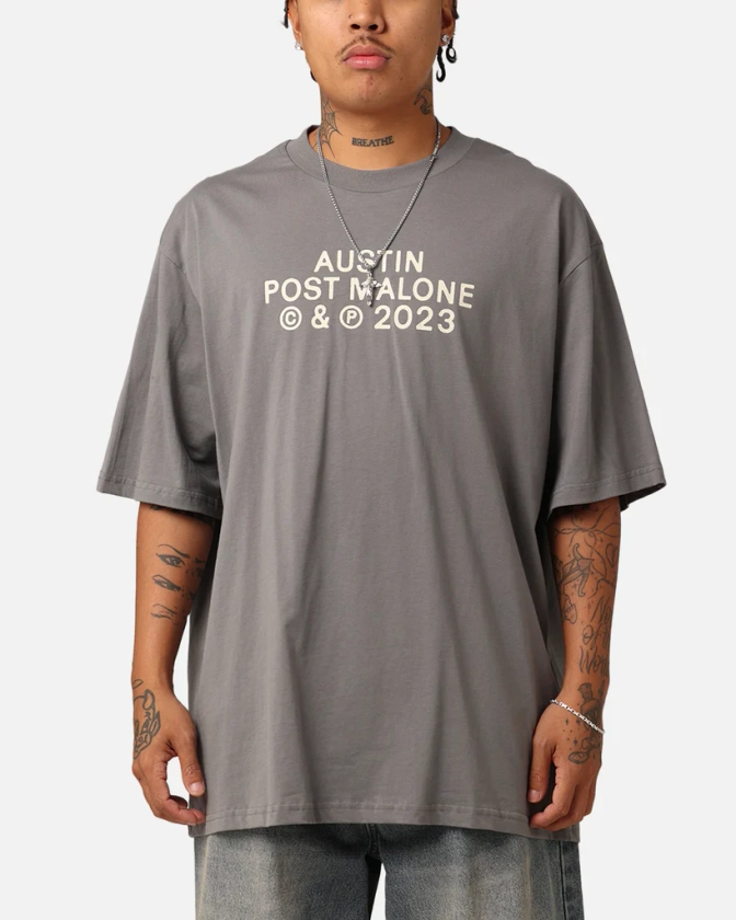 Post Malone Austin 2023 Tour T-Shirt Dove Grey