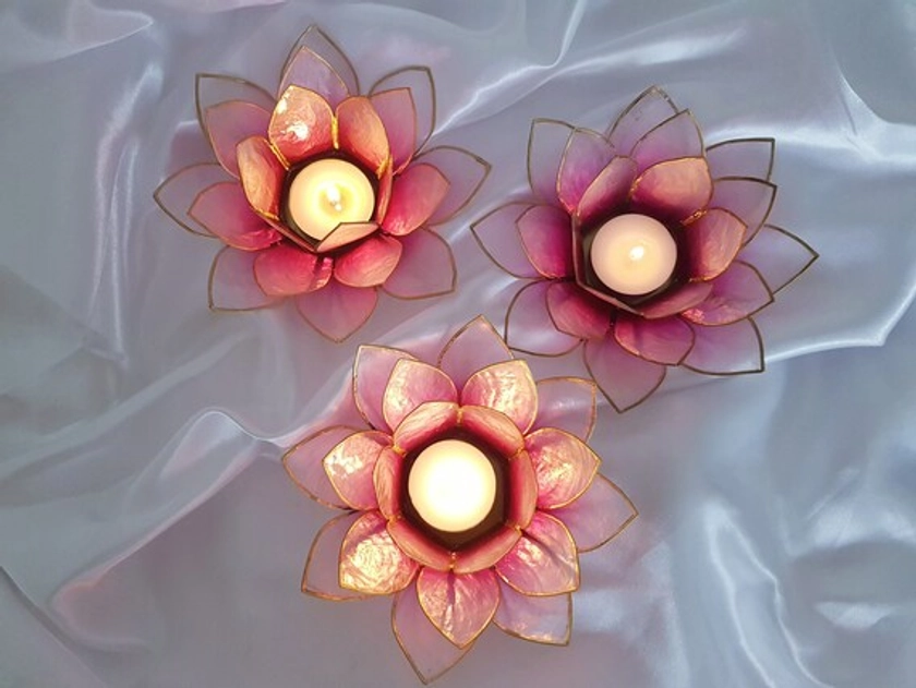 Lotus bloem waxinelichthouder / Lotus Flower Tea Light Candle Holder / In verschillende kleuren