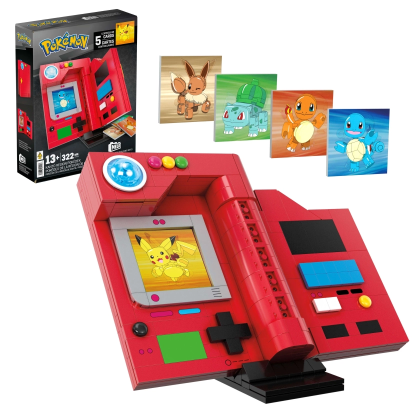 MEGA Pokémon Kanto Region Pokédex Building Kit (322Pieces) for Collectors, Plastic