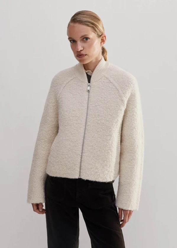 Chunky Wool Bouclé Knit Bomber | ME+EM