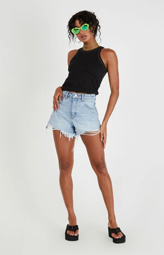 ABRAND Venice Suzie Ripped High Waisted Relaxed Denim Shorts | PacSun