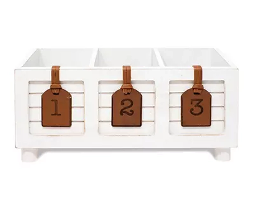 Whitewash Wood Storage Box Tabletop Decor - Big Lots