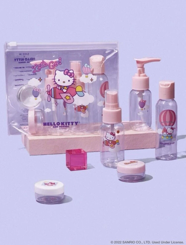 ☆☆ Sanrio HELLO KITTY Pink Lotion Spray Shampoo Cream Travel Bottles Set of 5 ☆☆